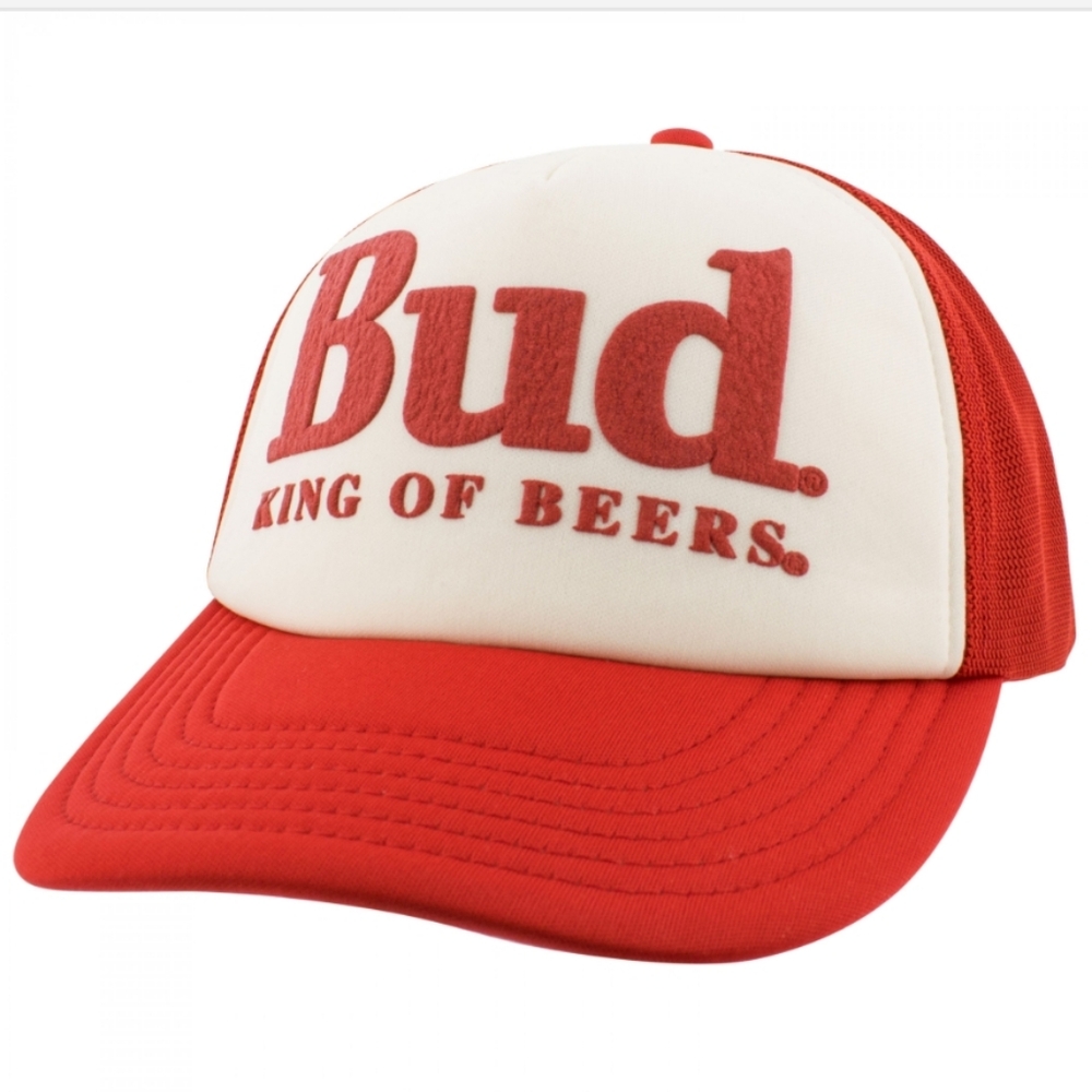 NWT Men's Budweiser BUD King Of Beers Adjustable Trucker Hat